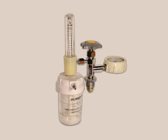 Oxygen Flow Miter With Humidifire Bottle